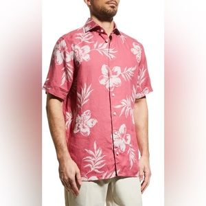 Men's Linen Poplin Resort Sport Shirt Size 15.5